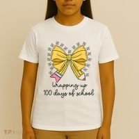 Coquette Bow Teacher 100th Day Of School Teacher T-Shirt thumb 4