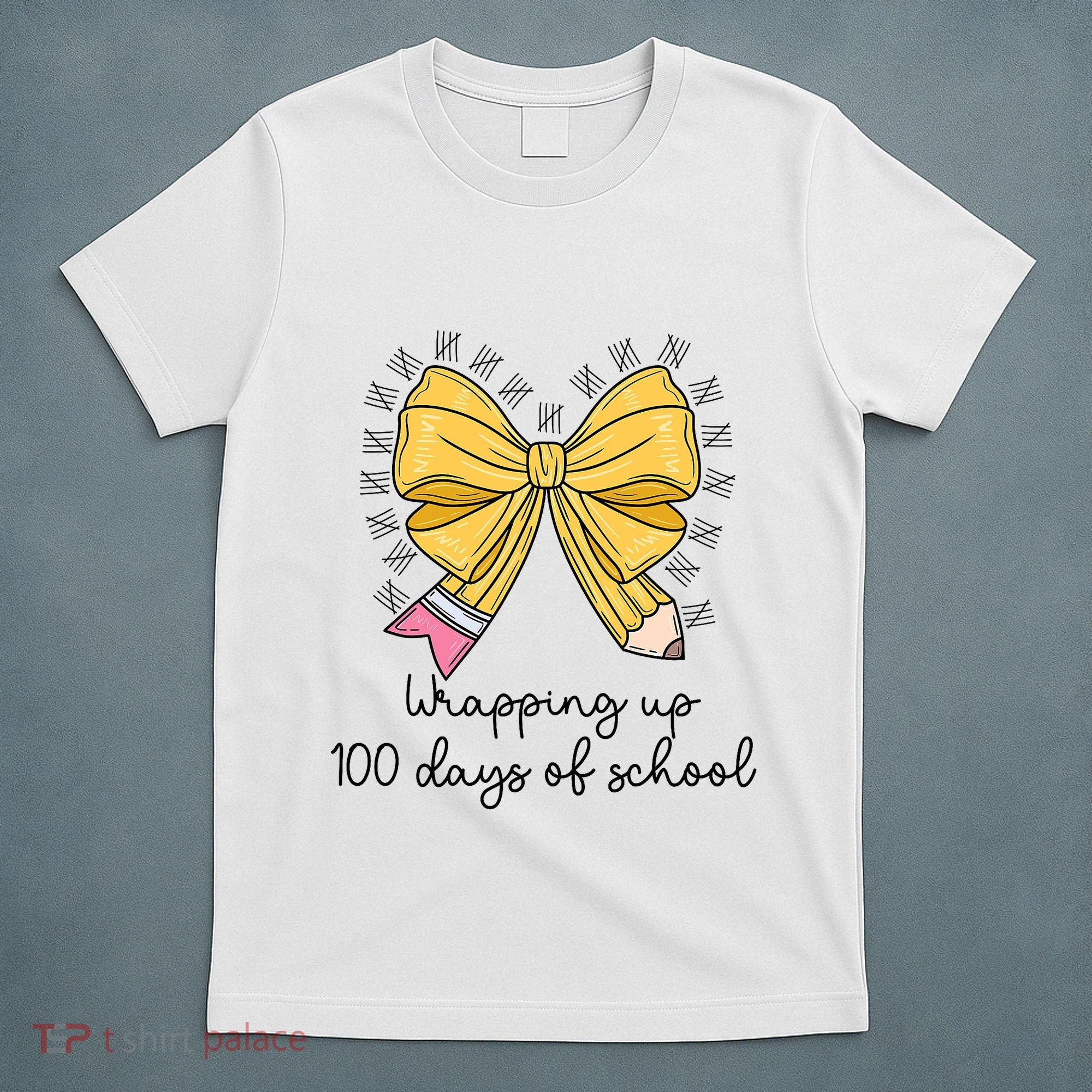 Coquette Bow Teacher 100th Day Of School Teacher T-Shirt