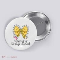 Coquette Bow Teacher 100th Day Of School Teacher Button thumb 0