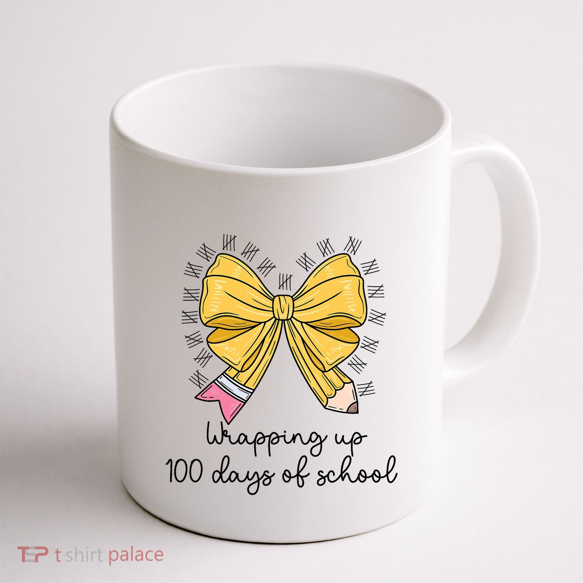 Coquette Bow Teacher 100th Day Of School Teacher Coffee Mug