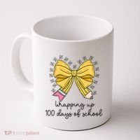 Coquette Bow Teacher 100th Day Of School Teacher Coffee Mug thumb 0