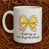 Coquette Bow Teacher 100th Day Of School Teacher Coffee Mug thumb 2