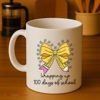 Coquette Bow Teacher 100th Day Of School Teacher Coffee Mug thumb 4