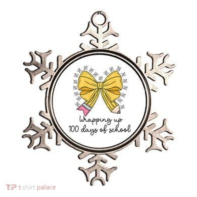 Coquette Bow Teacher 100th Day Of School Teacher Ornament