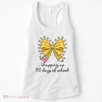 Coquette Bow Teacher 100th Day Of School Teacher Women's Tank Top thumb 0