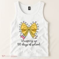 Coquette Bow Teacher 100th Day Of School Teacher Tank Top thumb 2