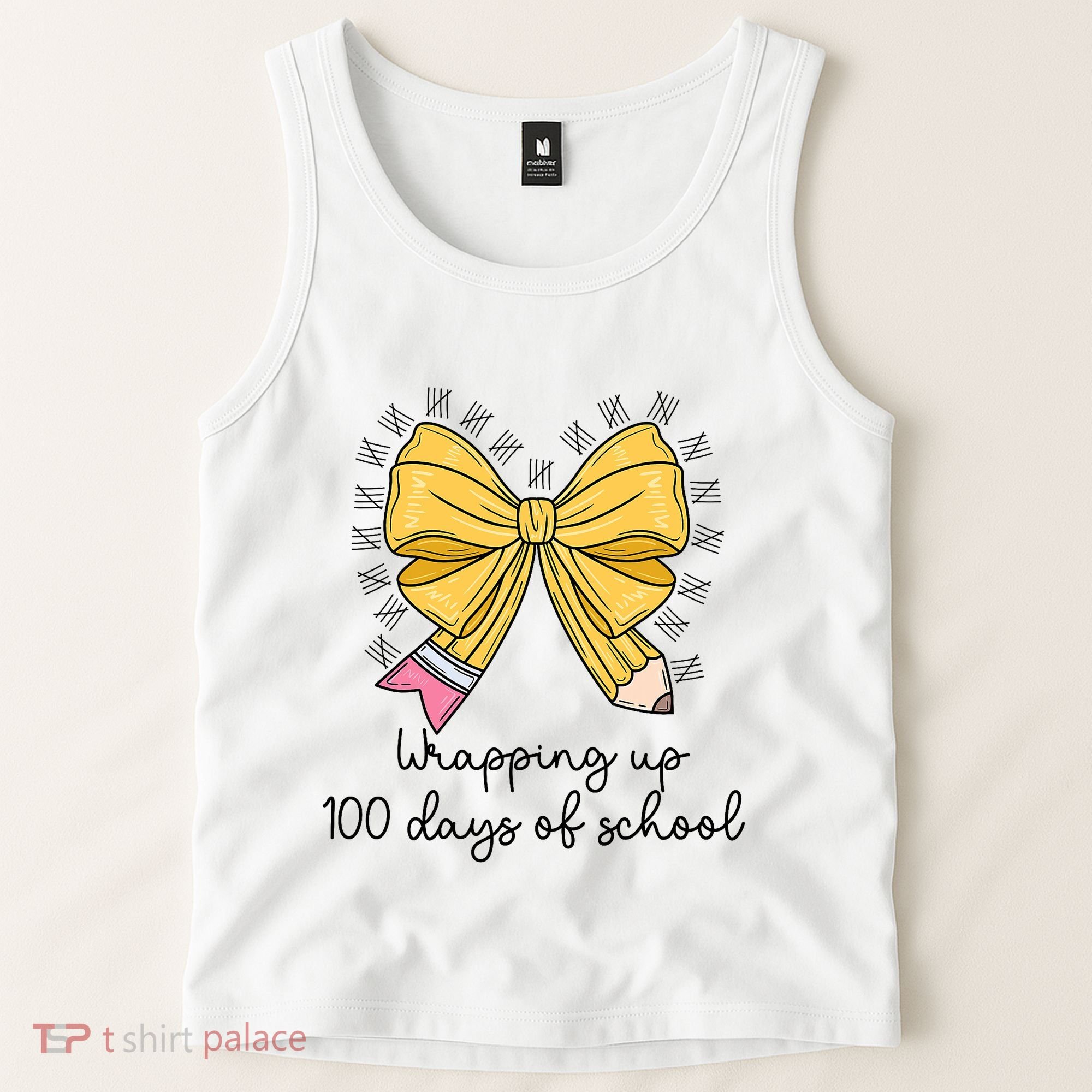 Coquette Bow Teacher 100th Day Of School Teacher Tank Top
