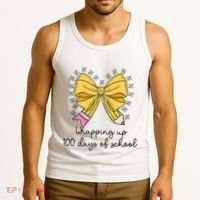 Coquette Bow Teacher 100th Day Of School Teacher Tank Top thumb 3