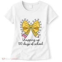 Coquette Bow Teacher 100th Day Of School Teacher Women's T-Shirt thumb 0