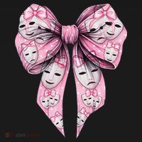 Coquette Bow Theatre Masks Drama Actor Actress Girl Mom Women's Hoodie thumb 2