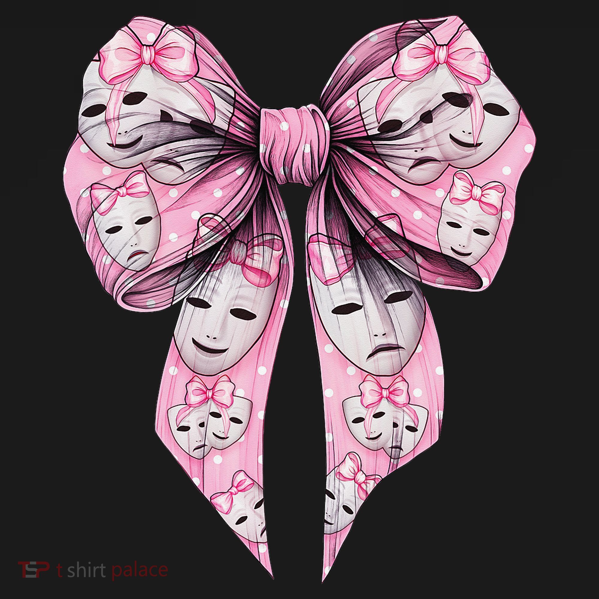 Coquette Bow Theatre Masks Drama Actor Actress Girl Mom Women's Hoodie
