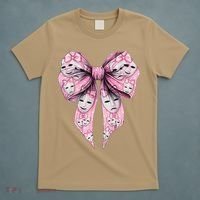 Coquette Bow Theatre Masks Drama Actor Actress Girl Mom T-Shirt thumb 5
