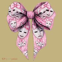 Coquette Bow Theatre Masks Drama Actor Actress Girl Mom T-Shirt thumb 7