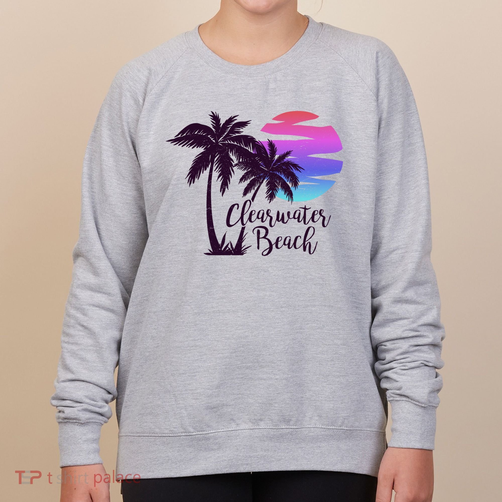 Clearwater Beach Trip Vacation Spring Break Sunset Graphic Gift Women's Sweatshirt