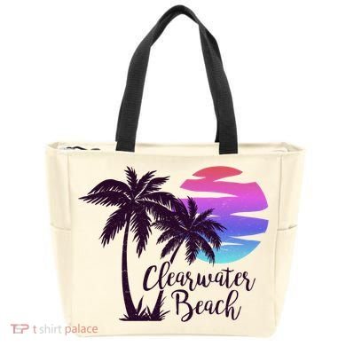 Clearwater Beach Trip Vacation Spring Break Sunset Graphic Gift Tote Bag