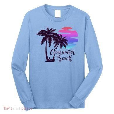 Clearwater Beach Trip Vacation Spring Break Sunset Graphic Gift Long Sleeve Shirt