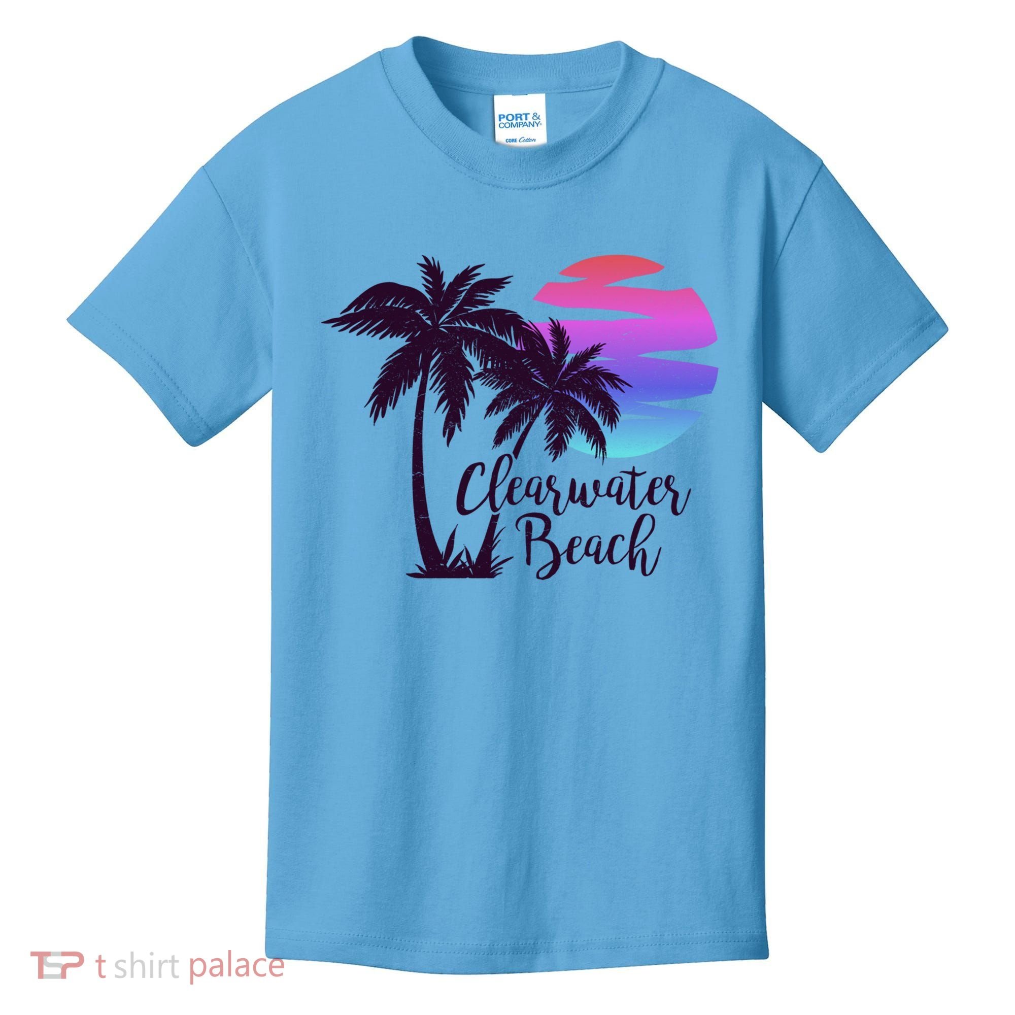 Clearwater Beach Trip Vacation Spring Break Sunset Graphic Gift Kids T-Shirt