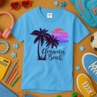Clearwater Beach Trip Vacation Spring Break Sunset Graphic Gift Kids T-Shirt thumb 3