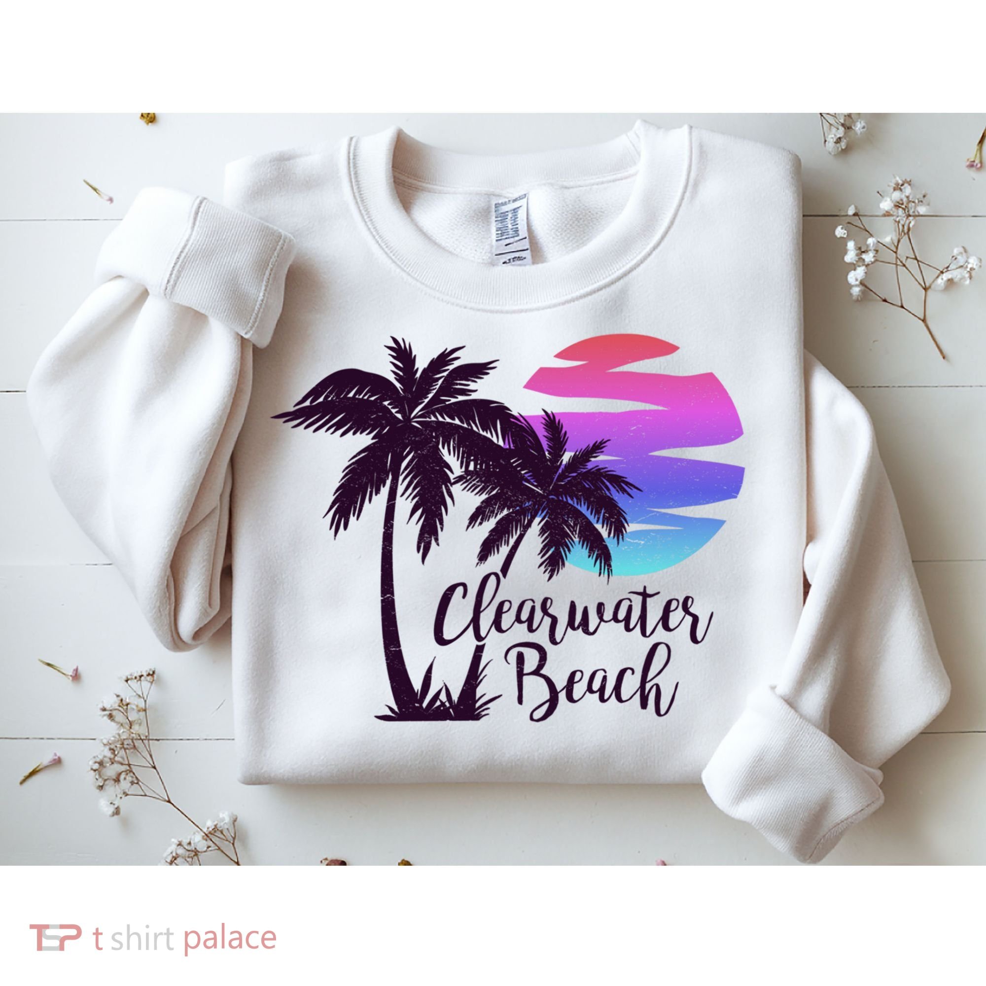 Clearwater Beach Trip Vacation Spring Break Sunset Graphic Gift Sweatshirt