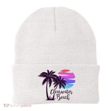 Clearwater Beach Trip Vacation Spring Break Sunset Graphic Gift Beanie