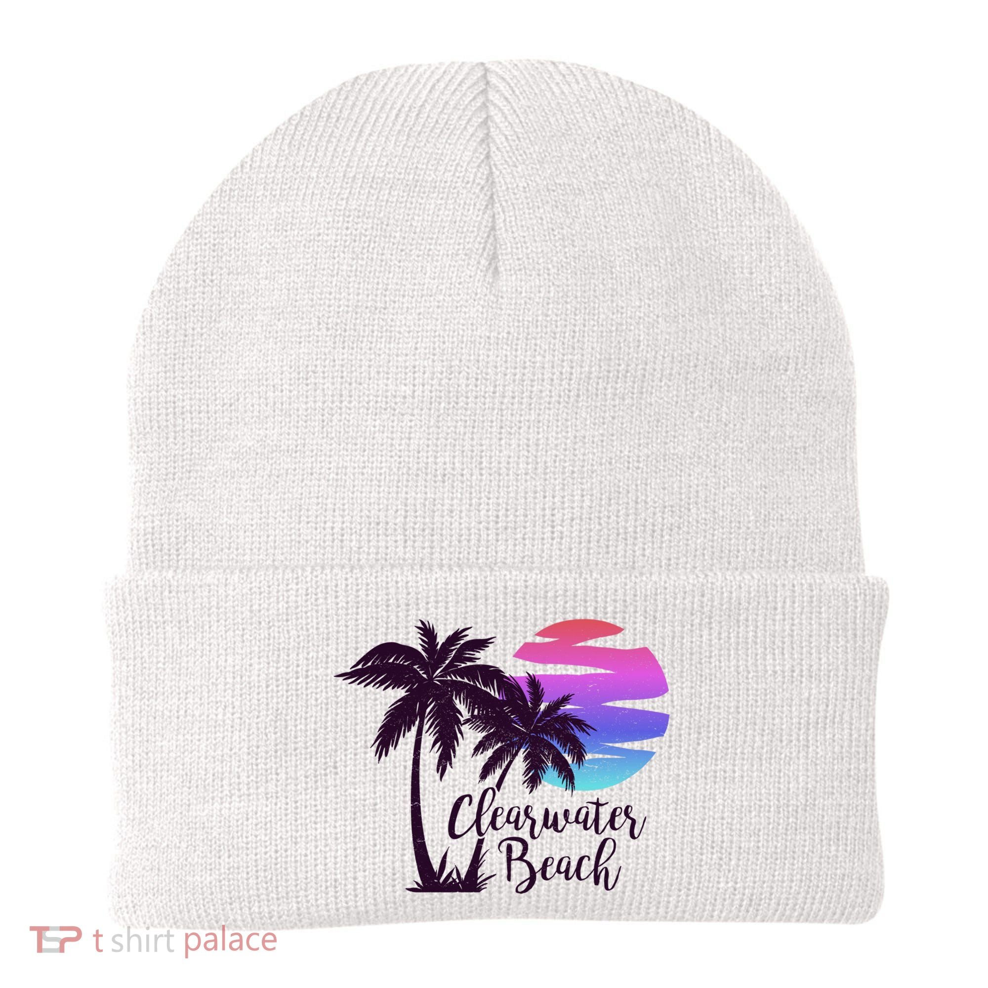 Clearwater Beach Trip Vacation Spring Break Sunset Graphic Gift Beanie