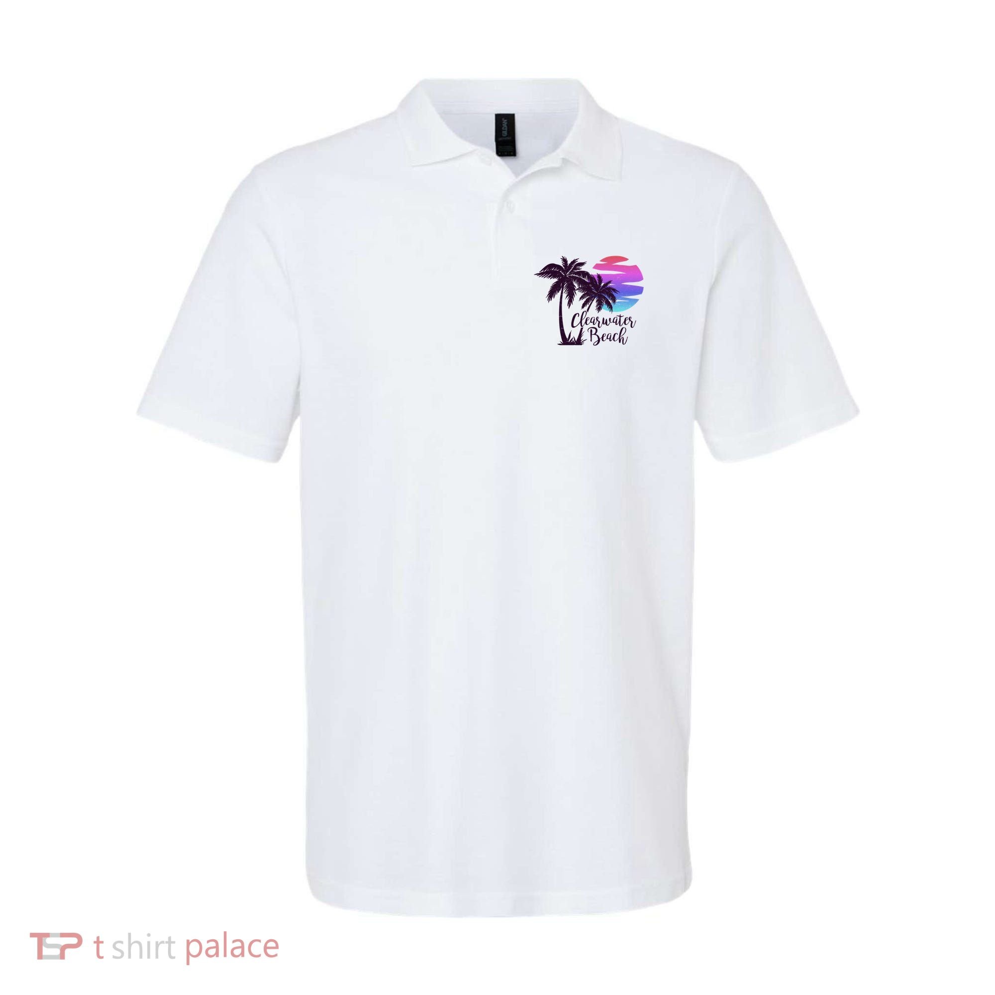 Clearwater Beach Trip Vacation Spring Break Sunset Graphic Gift Polo