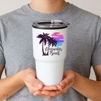 Clearwater Beach Trip Vacation Spring Break Sunset Graphic Gift Tumbler thumb 2