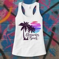 Clearwater Beach Trip Vacation Spring Break Sunset Graphic Gift Women's Tank Top thumb 3