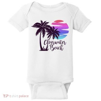 Clearwater Beach Trip Vacation Spring Break Sunset Graphic Gift Baby Bodysuit