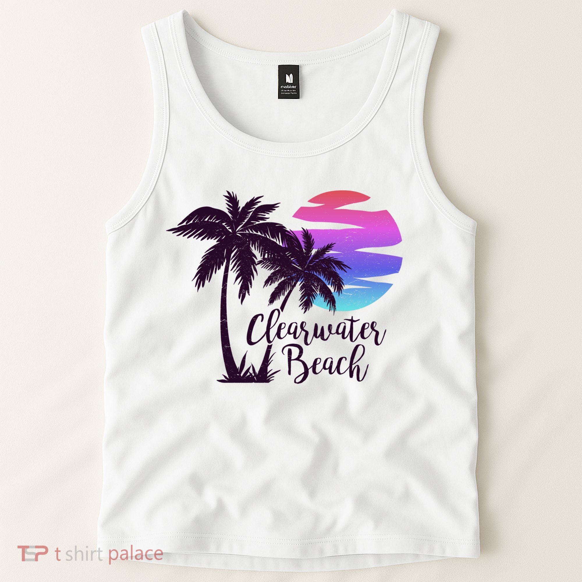 Clearwater Beach Trip Vacation Spring Break Sunset Graphic Gift Tank Top