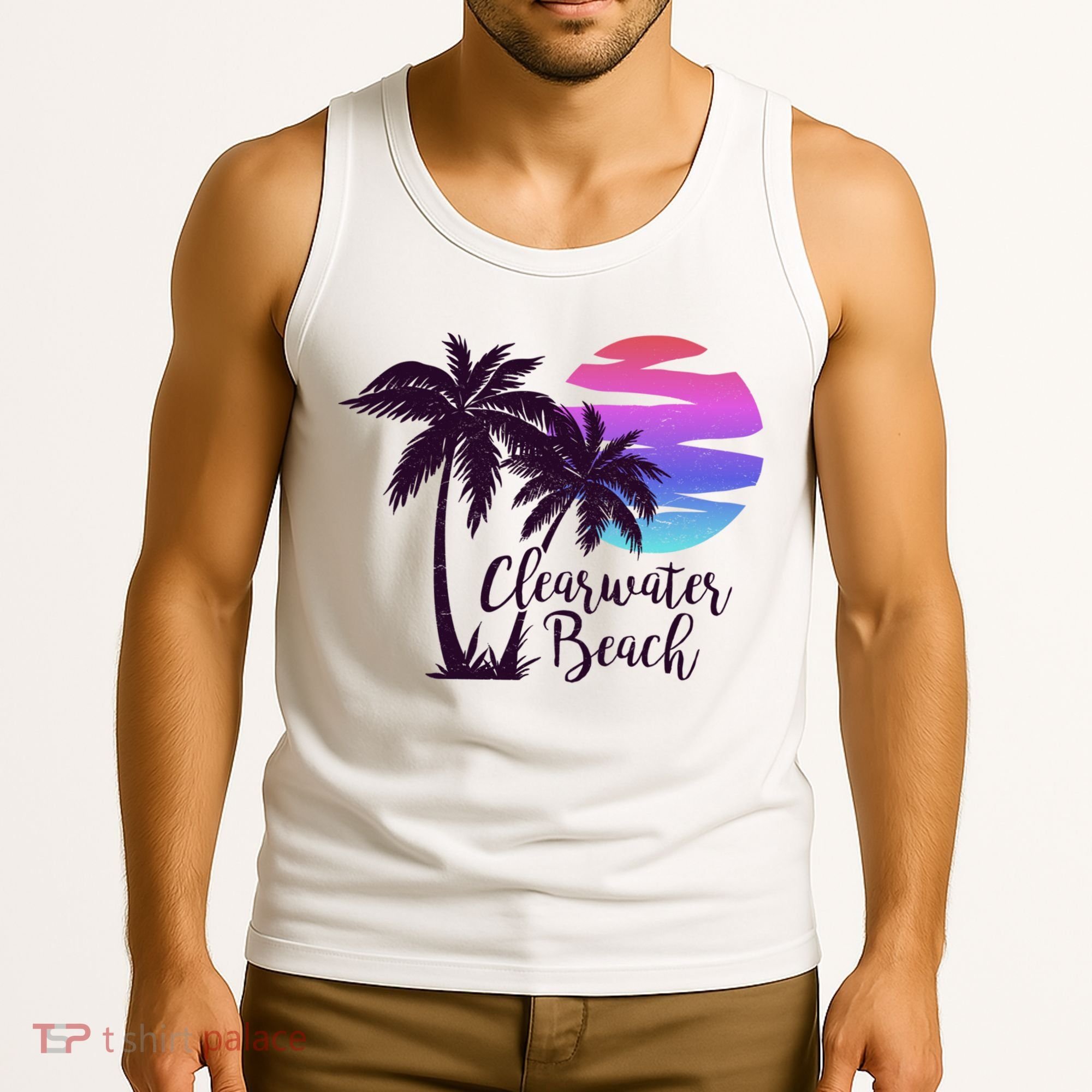 Clearwater Beach Trip Vacation Spring Break Sunset Graphic Gift Tank Top
