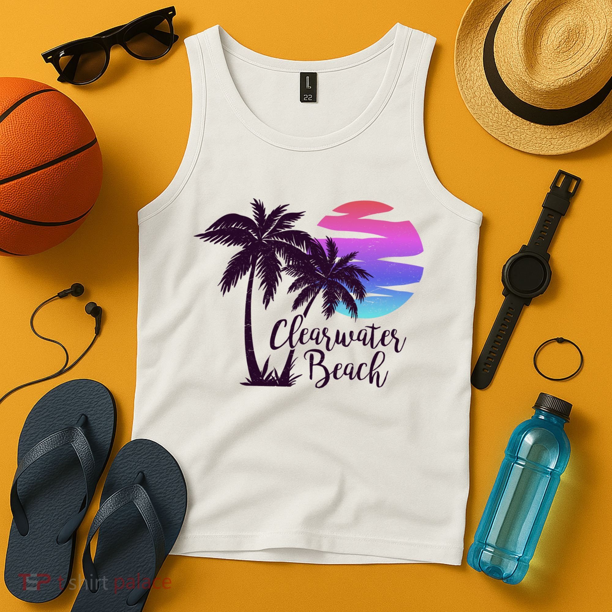 Clearwater Beach Trip Vacation Spring Break Sunset Graphic Gift Tank Top