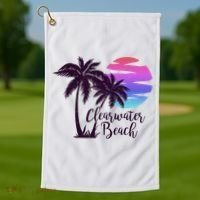 Clearwater Beach Trip Vacation Spring Break Sunset Graphic Gift Golf Towel thumb 1