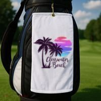 Clearwater Beach Trip Vacation Spring Break Sunset Graphic Gift Golf Towel thumb 2