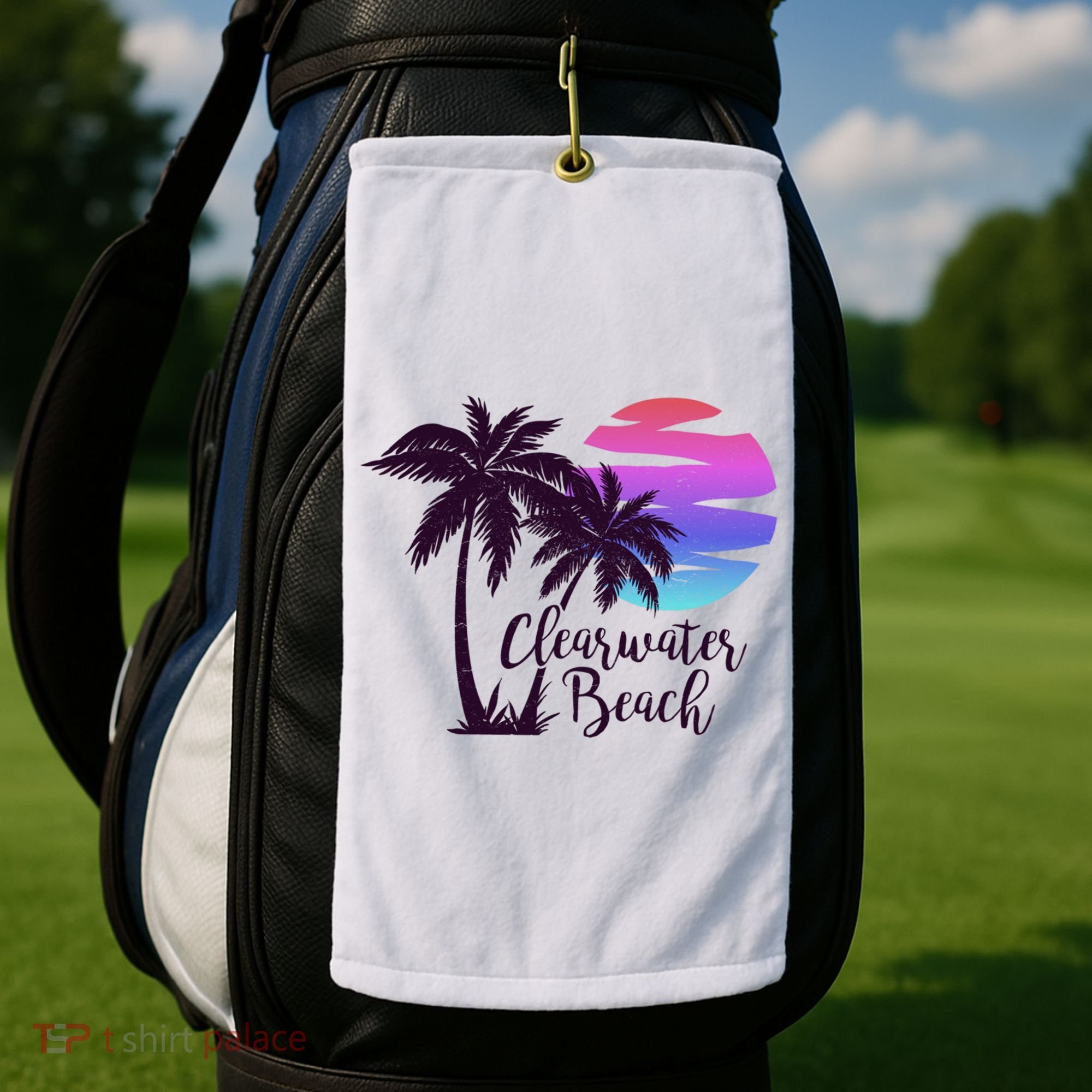 Clearwater Beach Trip Vacation Spring Break Sunset Graphic Gift Golf Towel