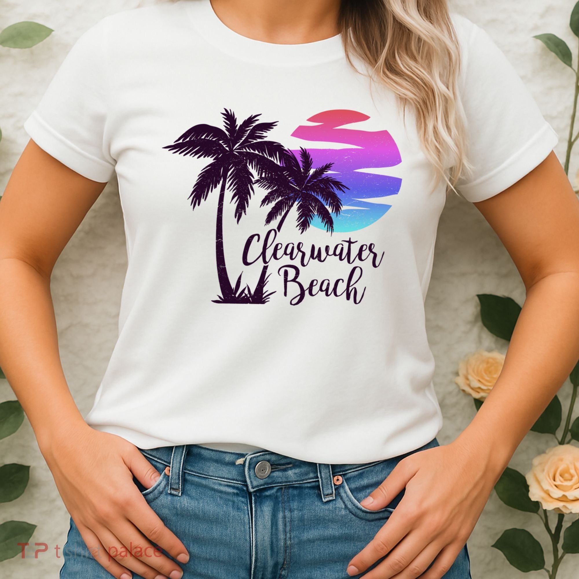 Clearwater Beach Trip Vacation Spring Break Sunset Graphic Gift Women's T-Shirt