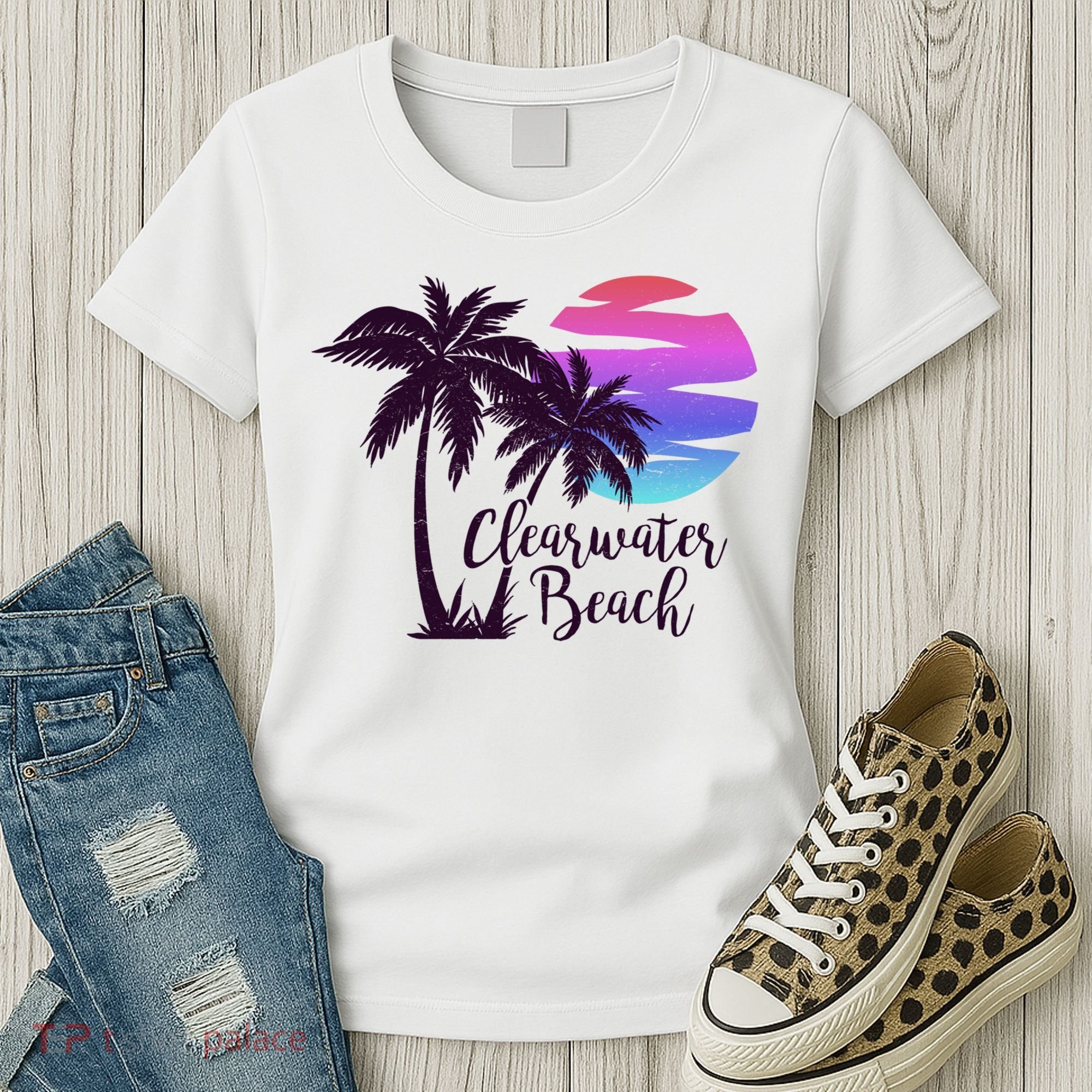 Clearwater Beach Trip Vacation Spring Break Sunset Graphic Gift Women's T-Shirt