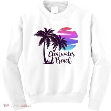 Clearwater Beach Trip Vacation Spring Break Sunset Graphic Gift Kids Sweatshirt