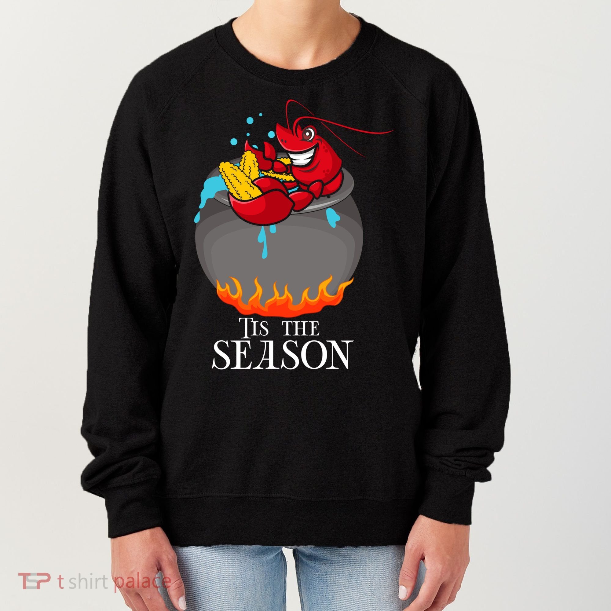 Crawfish Boil Tis The Season Crawdaddy Crayfish Funny Cute Gift Women's Sweatshirt