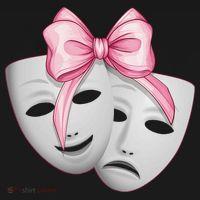 Coquette Bow Theatre Masks Drama Actor Actress Girl Mom Women's Hoodie thumb 2