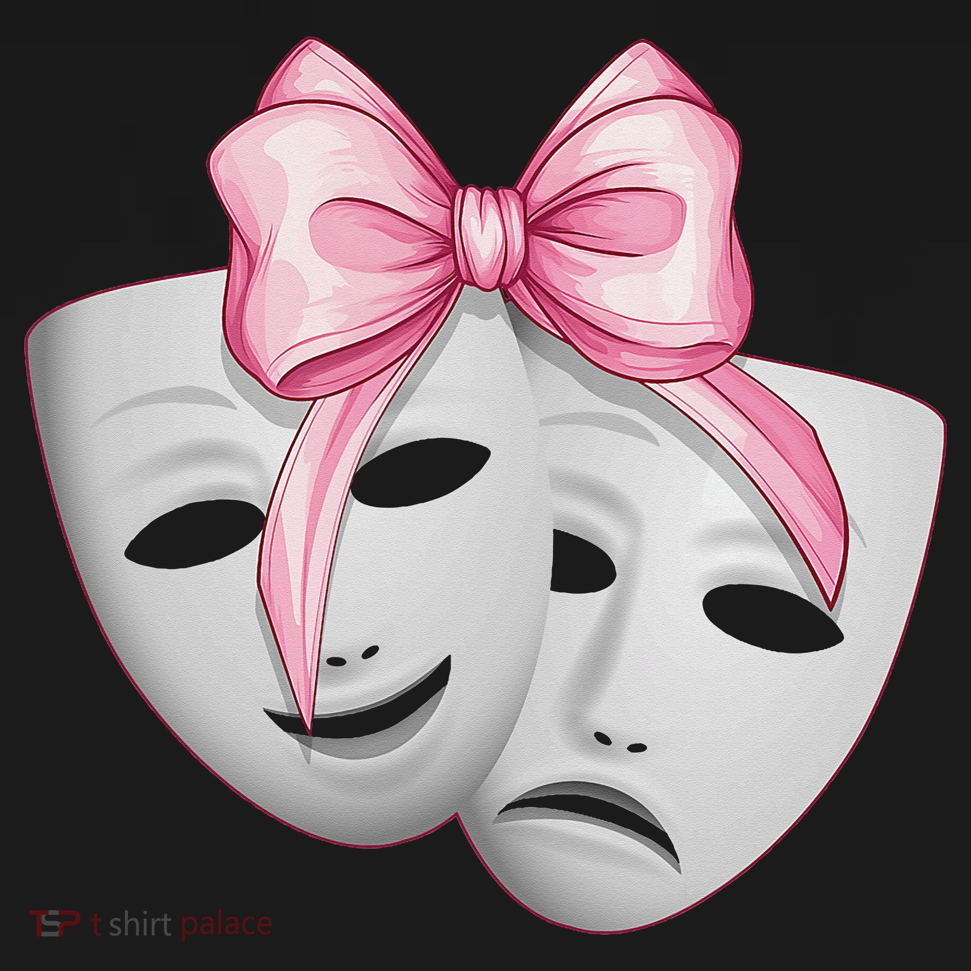 Coquette Bow Theatre Masks Drama Actor Actress Girl Mom Women's Hoodie