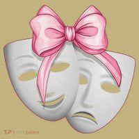 Coquette Bow Theatre Masks Drama Actor Actress Girl Mom T-Shirt thumb 7