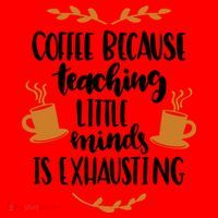 Coffee Because Teaching Little Minds Is Exhausting Santa Hat thumb 1
