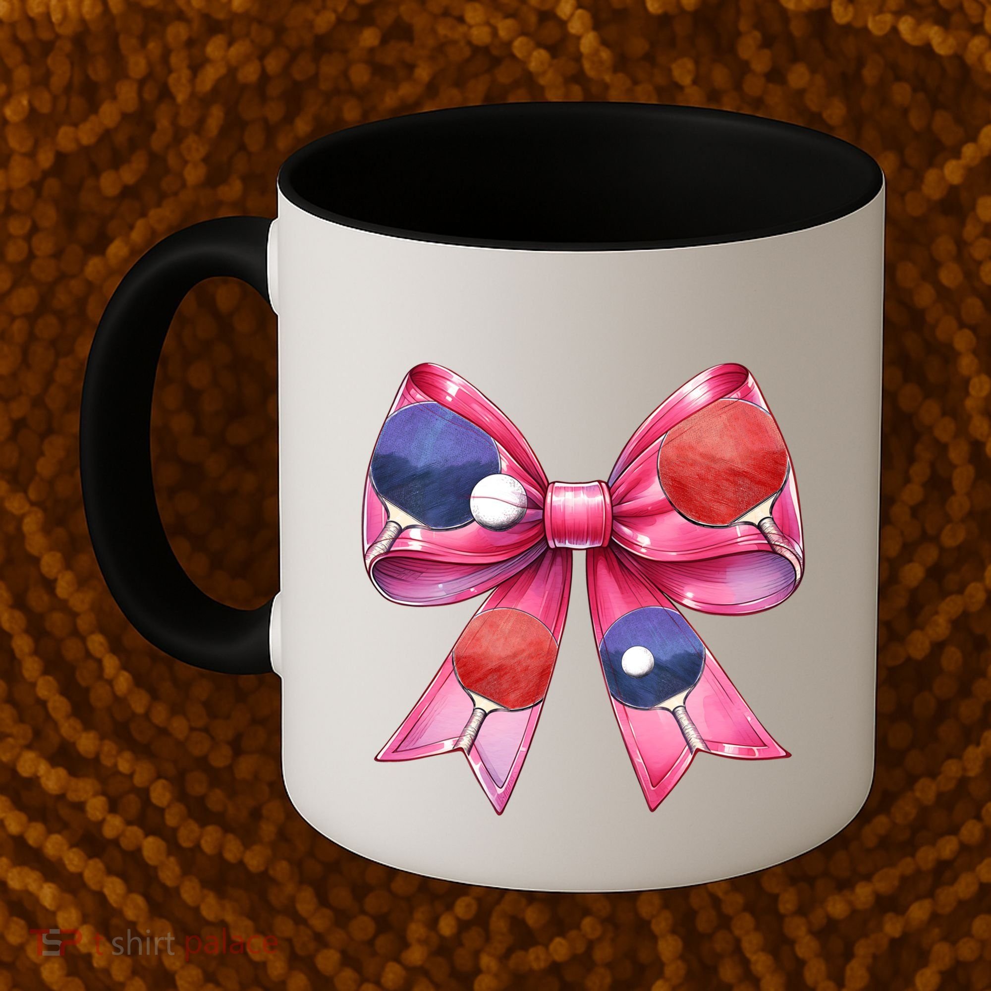 Coquette Bow Table Tennis Ping Pong Mothers Day Ribbon Mom Gift Coffee Mug