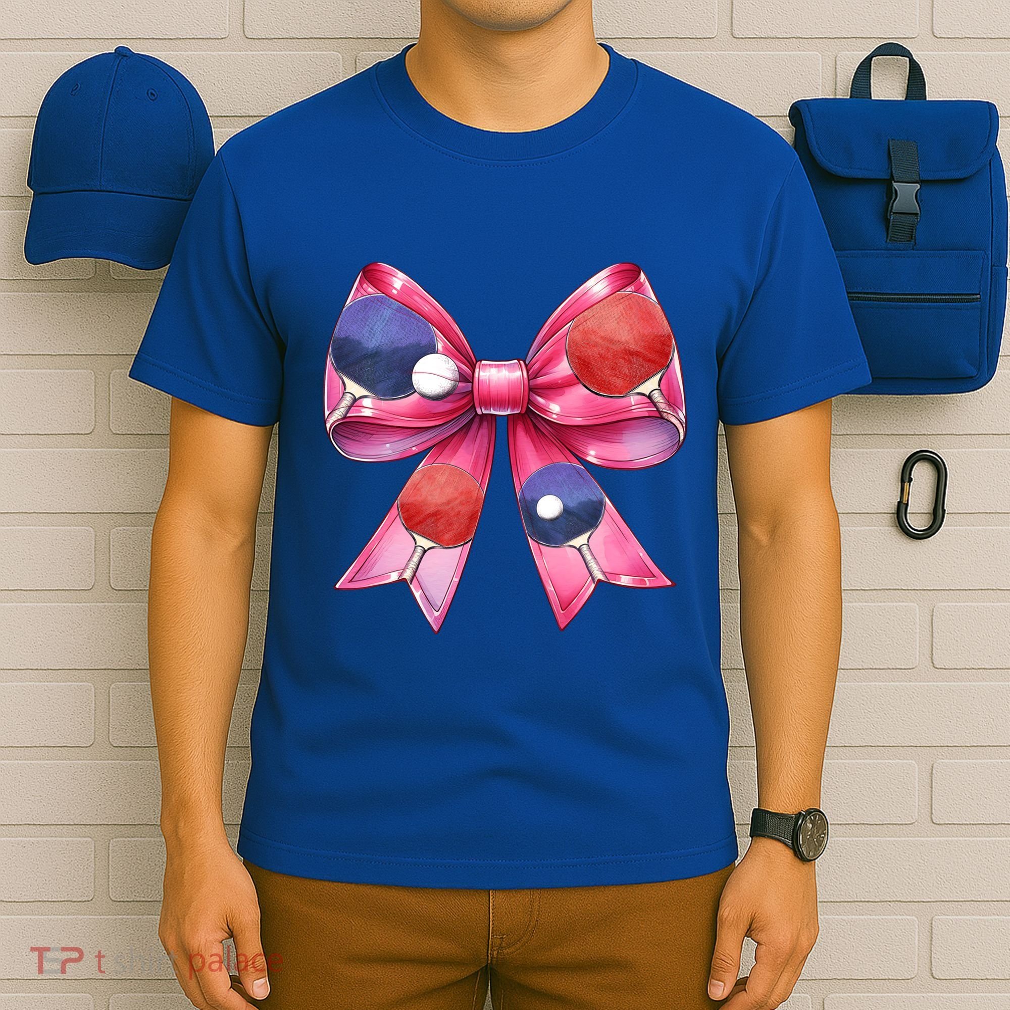 Coquette Bow Table Tennis Ping Pong Mothers Day Ribbon Mom Gift T-Shirt