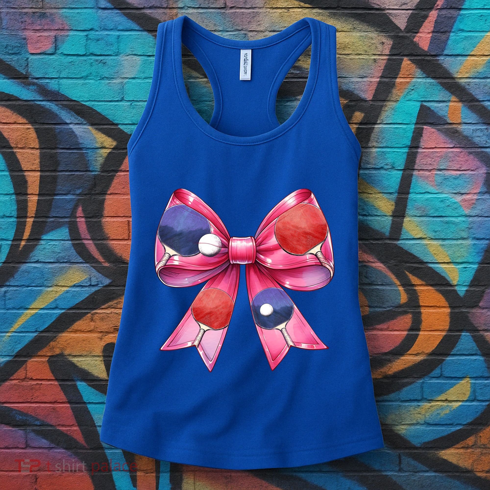 Coquette Bow Table Tennis Ping Pong Mothers Day Ribbon Mom Gift Women's Tank Top