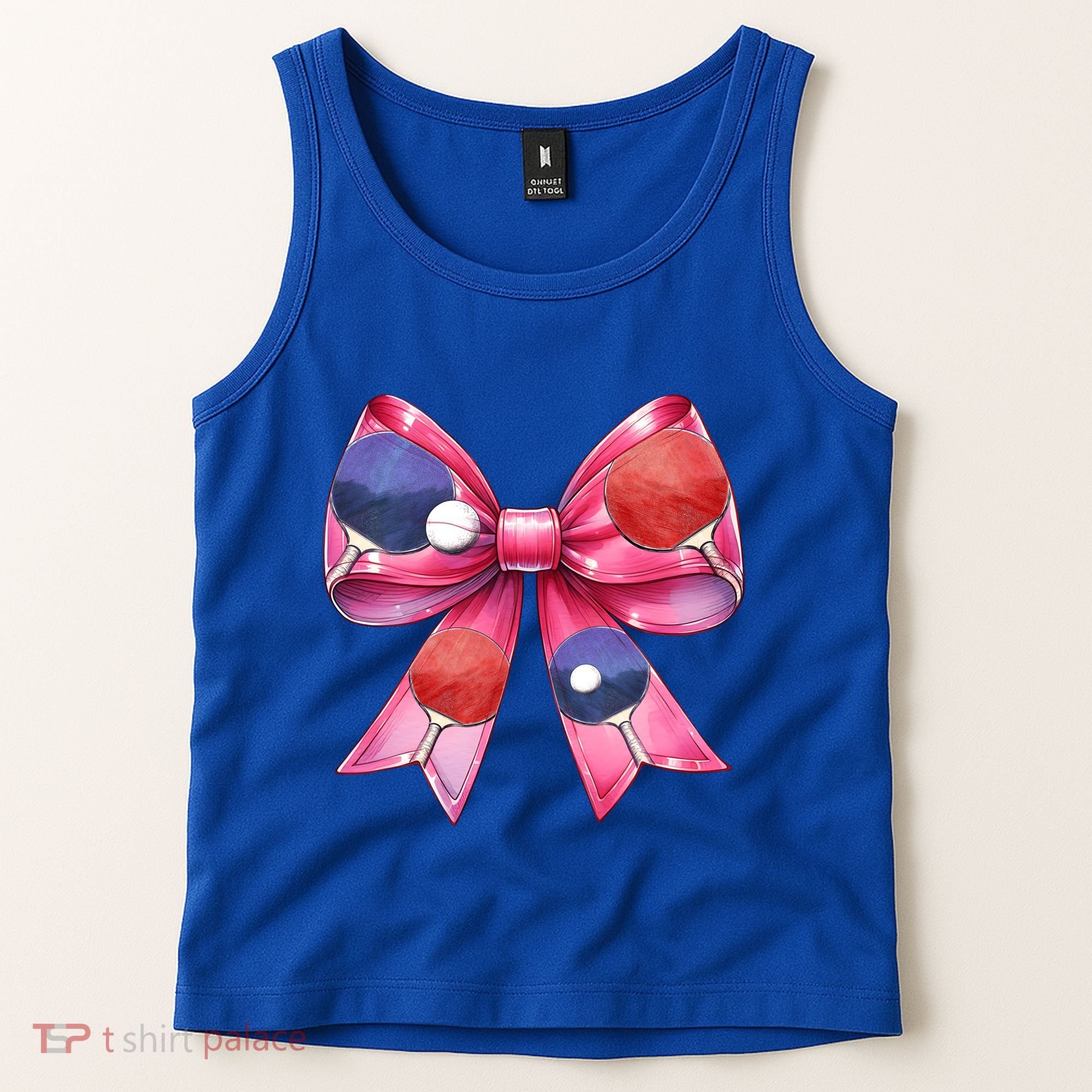 Coquette Bow Table Tennis Ping Pong Mothers Day Ribbon Mom Gift Tank Top