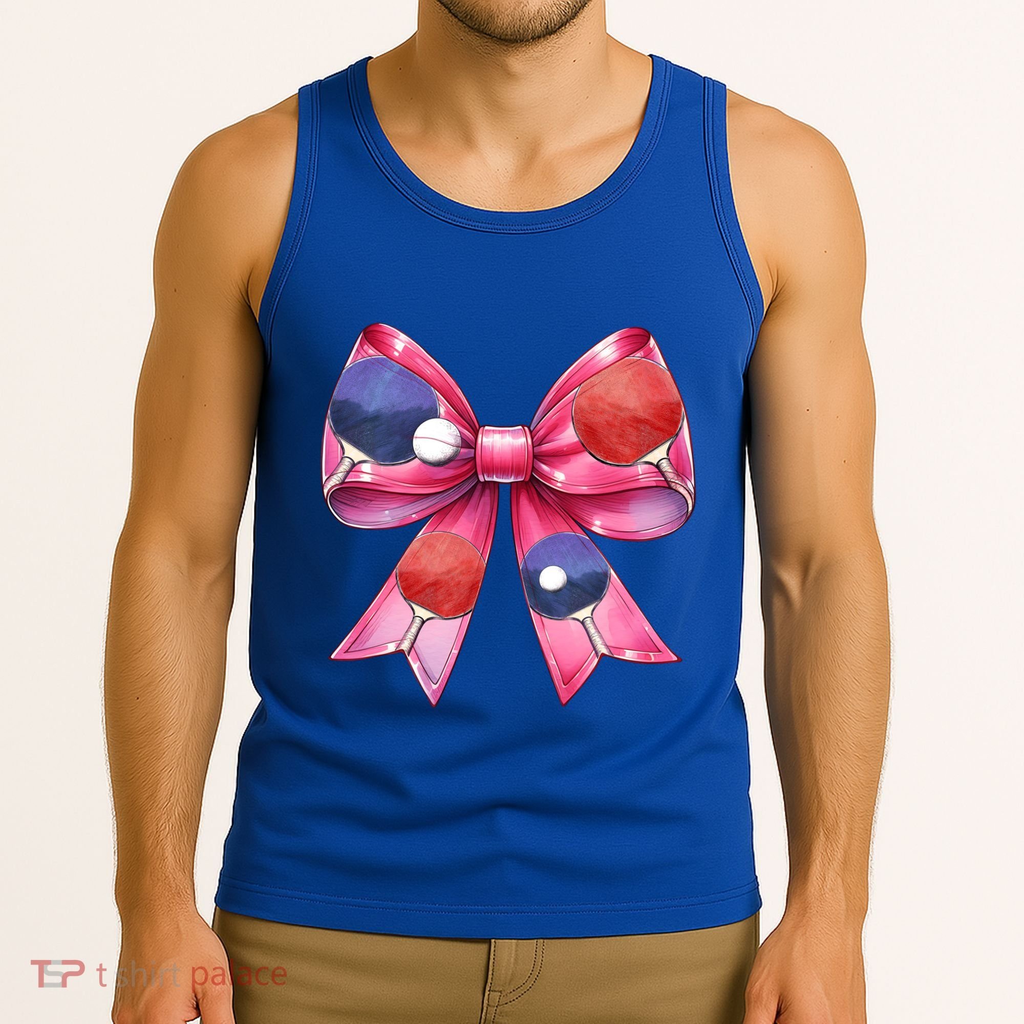 Coquette Bow Table Tennis Ping Pong Mothers Day Ribbon Mom Gift Tank Top