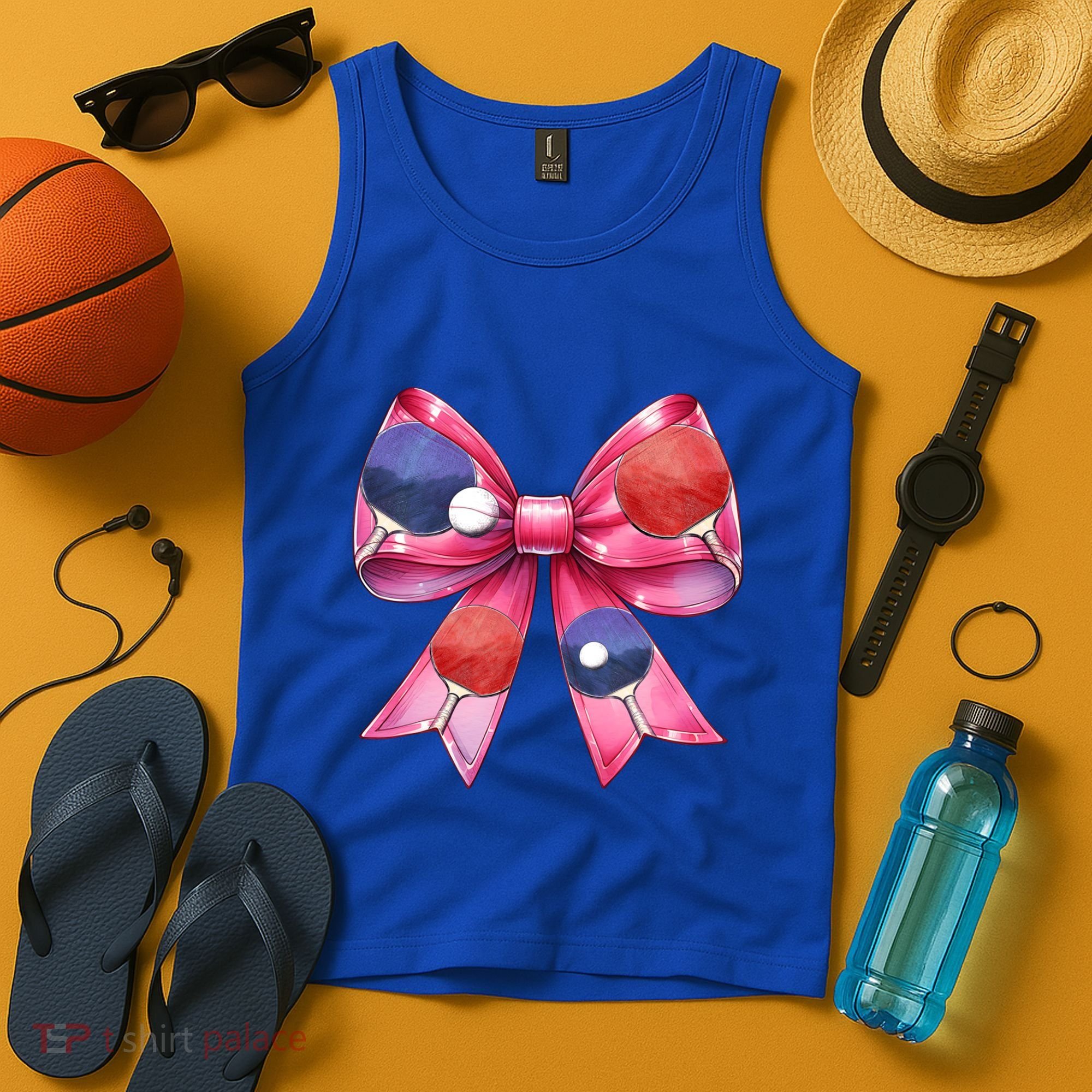 Coquette Bow Table Tennis Ping Pong Mothers Day Ribbon Mom Gift Tank Top