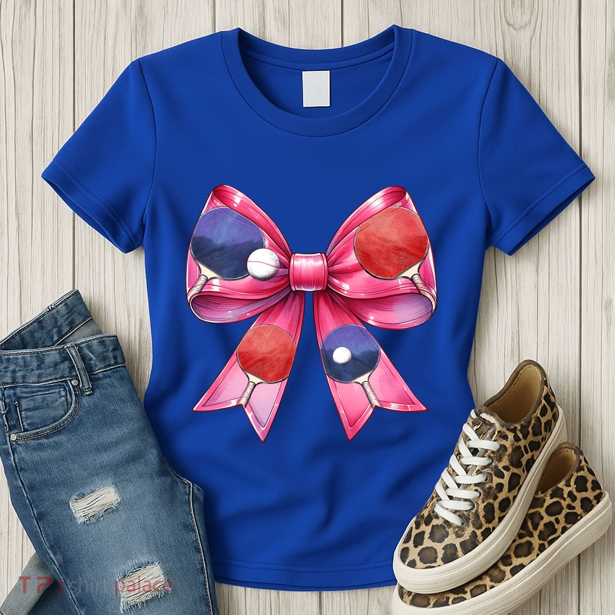 Coquette Bow Table Tennis Ping Pong Mothers Day Ribbon Mom Gift Women's T-Shirt